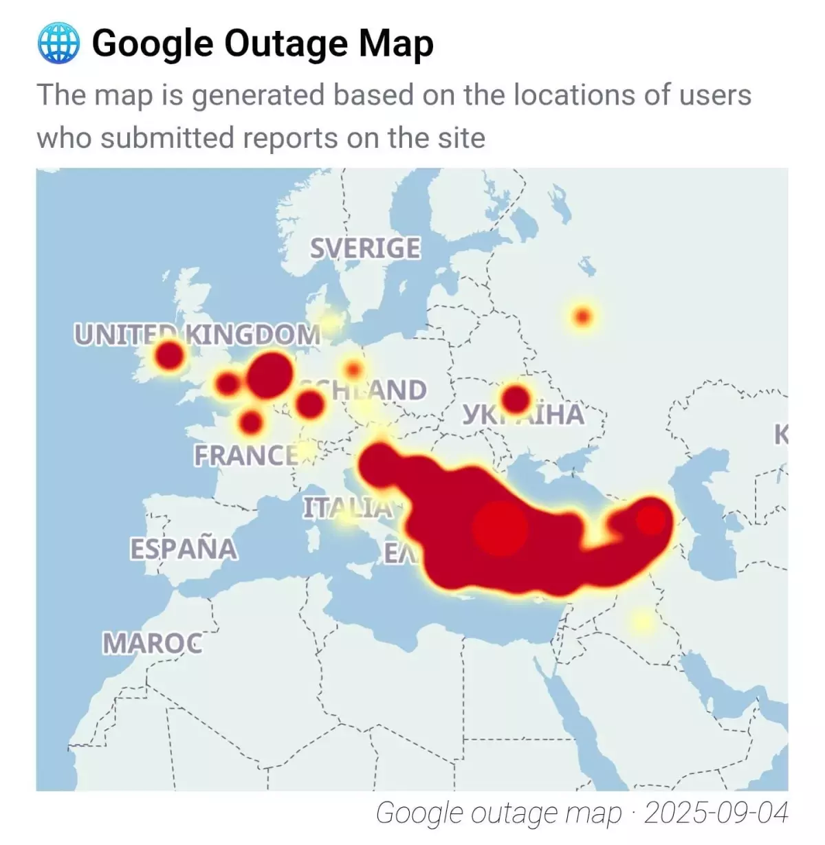 Google’da Kesinti, Türkiye ve Avrupa Etkilendi